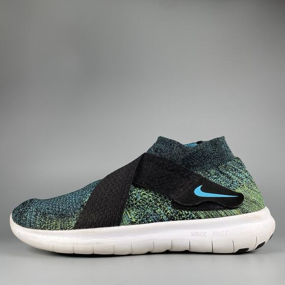 Nike Free RN Motion Flyknit 2017 Mens 11 Blue Knit Athletic Shoe Running Sneaker - Picture 1 of 8